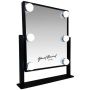 Metal Hollywood Mirror Black Small LED 6 Bulbs