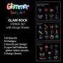 Glam Rock Stencil Glitter Tattoo Set