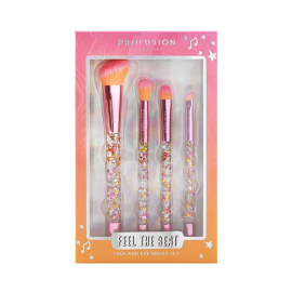 It's A Vibe | Feel the Beat 4 Pc Face & Eye Brush Set