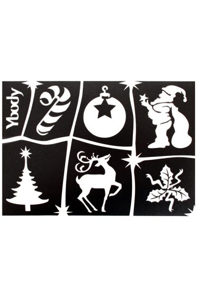 Christmas Glittertattoo Stencils A5