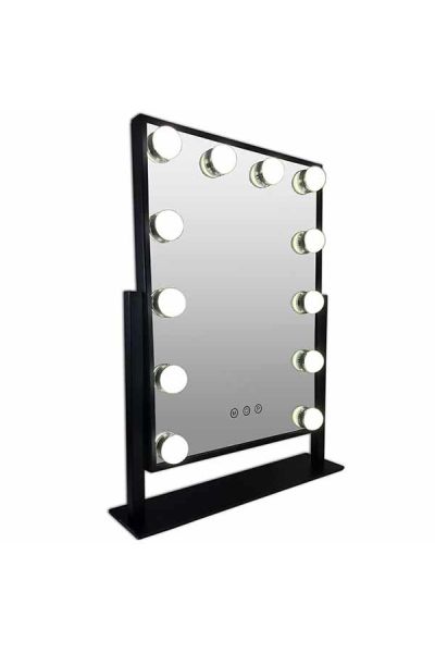 Metal Hollywood Mirror LED Black