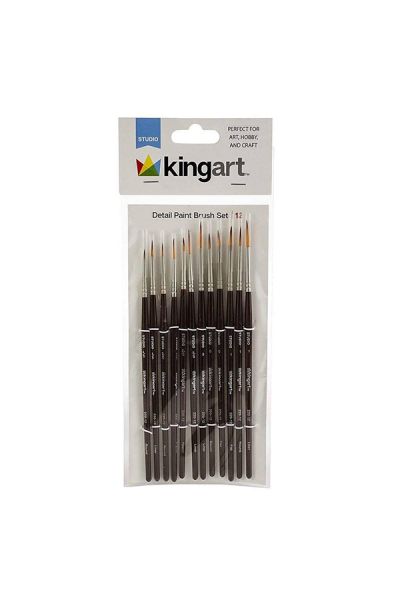 KINGART Fine Detail Brushes, Set of 12