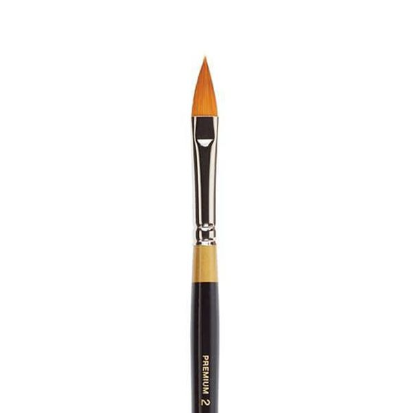 Kingart Golden Taklon Oval Floral Petal Brush 2