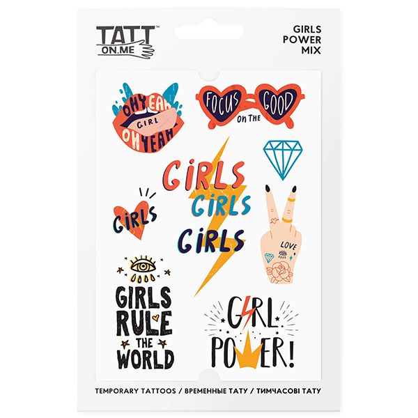 Temporary Tattoo Girls Power Set