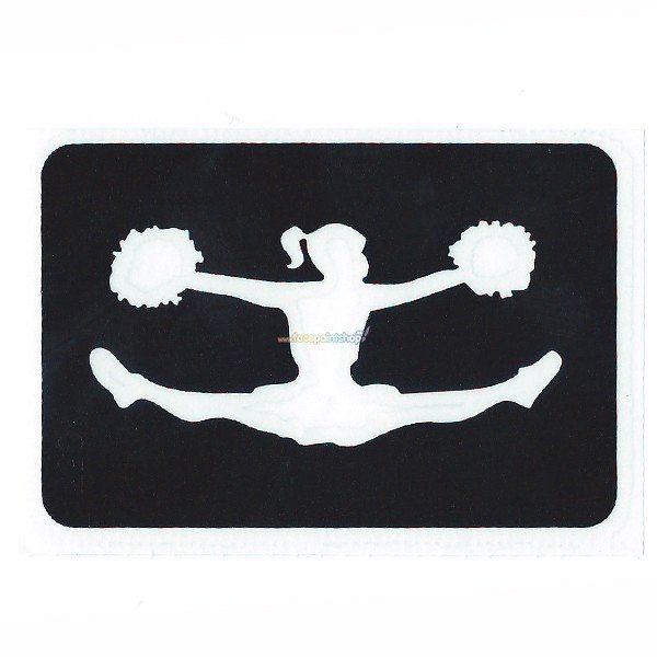 Glittertattoo Stencil Cheerleader (5 pack)