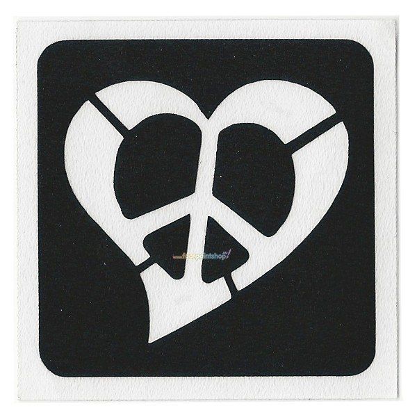 Glittertattoo Stencil Heart Peace (5 pack)