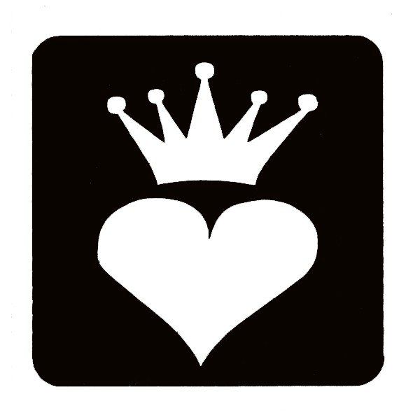 Glittertattoo Sjabloon Crowned Heart (5 pack)