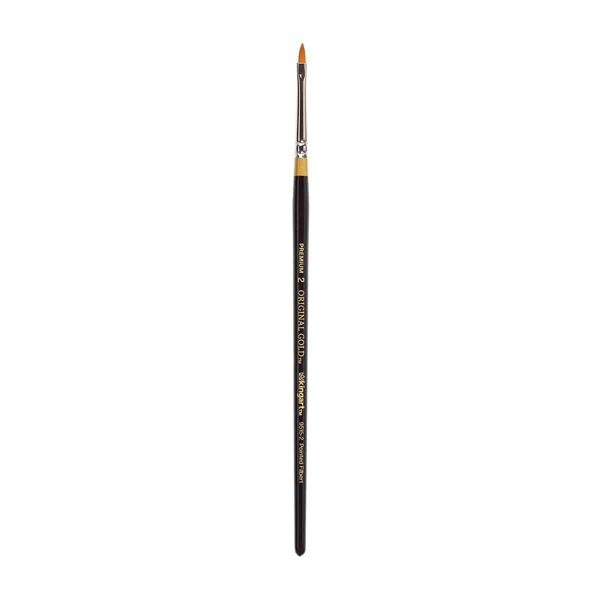 Kingart Original Gold 9515 Golden Taklon Pointed Filbert Brush 2