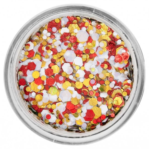 PXP Pressed Chunky Glitter Cream Red-Yellow-White 10ml