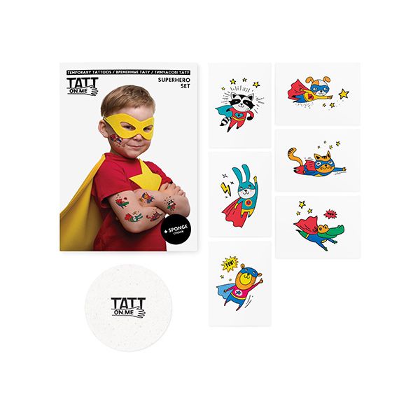 Temporary Tattoo Superhero Set