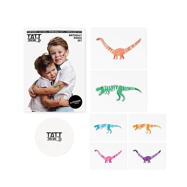 Temporary Tattoo Birthday Dino Set