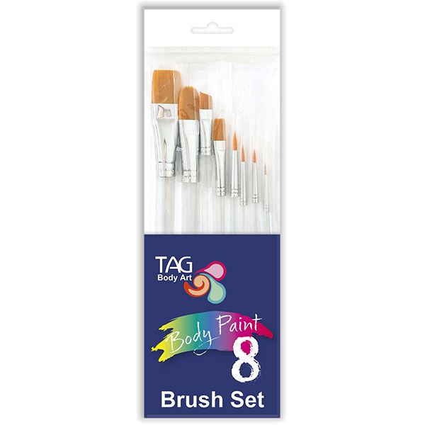 Tag Face & Body Paint Brush Set 8 Pcs