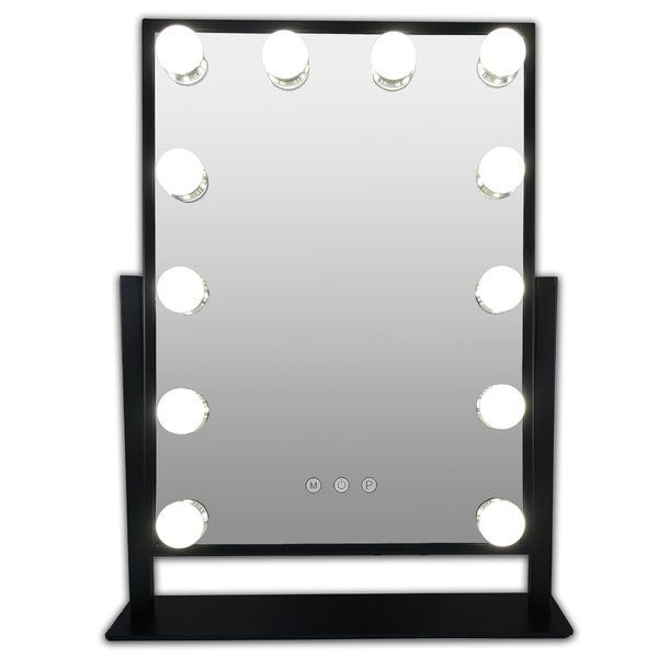 Metal Hollywood Mirror LED Black