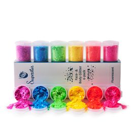 Superstar Fluorescent Chunky Glitter Mix 6-pack 130 ml