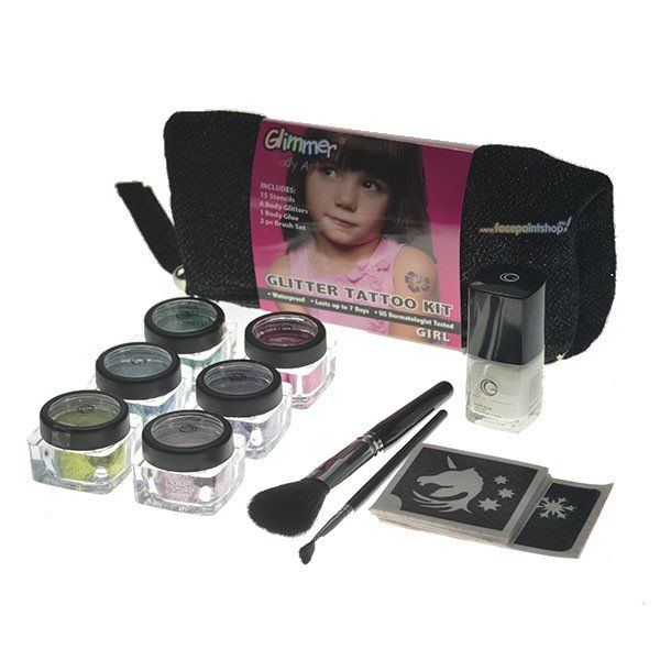 Glimmer Glitter Tattoo Kit Girl - Face Paint Shop